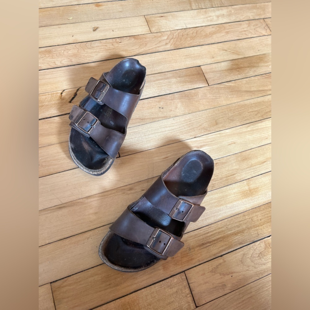 Birkenstock brown double strap sandals